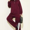Half-Zip Loisha Tunic Two-Piece Set Plum