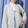 Striped Tied Kimono Blue
