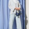 Striped Tied Kimono Blue - Image 2