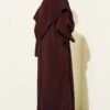 Split Detail Shawl Modal Three-Piece Set Brown wholesale clothing set view 3 - Hicabistan Turkey factory