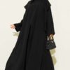 Split Detail Shawl Modal Three-Piece Set Black Großhandel clothing set - Hicabistan Türkei Fabrik