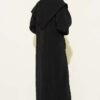 Split Detail Shawl Modal Three-Piece Set Black wholesale clothing set view 3 - Hicabistan Turkey factory