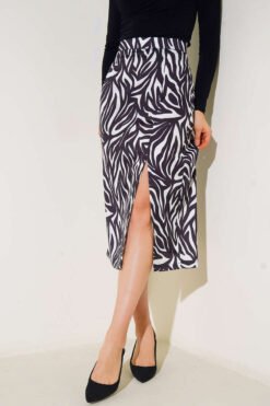 Vista alternativa de Zebra Print Split Skirt Black