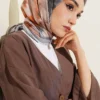 120 cm Flower Pattern Scarf Grey