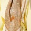 120 cm Flower Detailed Soft Scarf Beige - Imagen 4