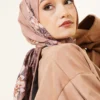 Floral Soft Scarf Black – Image 2