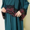 Floral Embellished Abaya Dress Emerald - Image 4