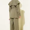Cross Ruffle Cloak Modal Two-Piece Set Khaki - immagine 3