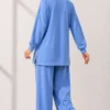 Embroidered Detail Loose Fit Lounge Set Baby Blue - Afbeelding 3