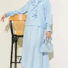 Embroidered Detail Loose Fit Lounge Set Baby Blue - Afbeelding 4