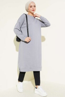 Emblem Long Basic Tunic Grey