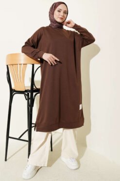 Emblem Long Basic Tunic Brown