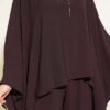 Asymmetrical Cut Loose Two-Piece Set Brown – Image 4