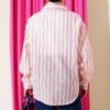 Asymmetric Vertical Striped Shirt Pink - Imagen 3