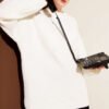 Asymmetrical Textured Knit Tunic Ecru