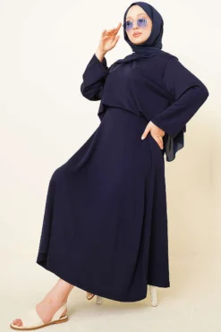 منظر بديل لـ Asymmetrical Cut Basic Skirt Set Navy Blue