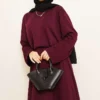 Asymmetrical Cut Basic Skirt Set Plum - Afbeelding 2