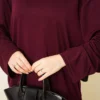 Asymmetrical Cut Basic Skirt Set Plum - Afbeelding 4
