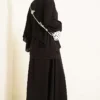 Asymmetrical Cut Basic Skirt Set Black - Imagen 3