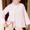 Asymmetrical Cut Thick Striped Tunic Pink