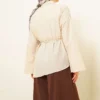 Asymmetrical Cut Poplin Tunic Beige - Afbeelding 3