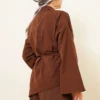 Asymmetrical Cut Poplin Tunic Brown - Afbeelding 3