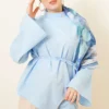 Asymmetrical Cut Poplin Tunic Blue