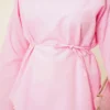 Asymmetrical Cut Poplin Tunic Pink - Imagen 4
