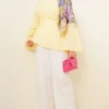 Asymmetrical Cut Poplin Tunic Yellow – Bild 2