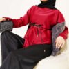 Asymmetrical Satin Tunic Burgundy