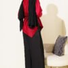 Asymmetrical Satin Tunic Burgundy - Image 3