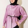 Asymmetrical Satin Tunic Lilac