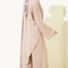 Asymmetrical Cut Blouse Two-Piece Set Beige - immagine 3