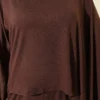 Asymmetrical Cut Blouse Two-Piece Set Brown - Image 4