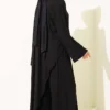 Asymmetrical Cut Blouse Two-Piece Set Black - Image 3