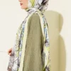 Sunflower Pattern Bamboo Crinkle Shawl Yellow – Image 3
