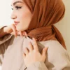 Aya Series Thin Cotton Scarf Camel – Image 2