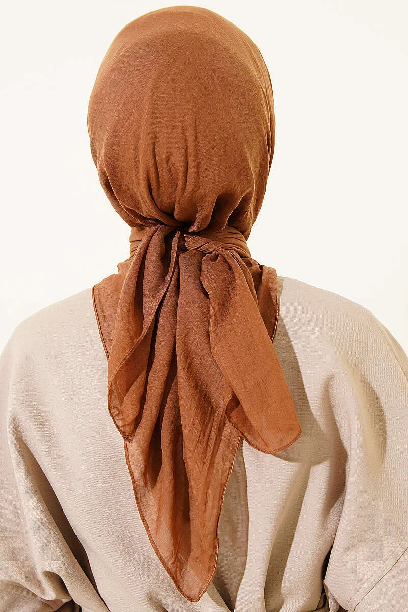 Aya Series Thin Cotton Scarf Camel – Image 3