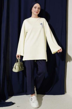 Alternative view of Bear Embroidered Long Tunic Yellow