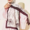 Large Flower Pattern Bamboo Crinkle Shawl Brown – Image 2