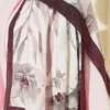 Large Flower Pattern Bamboo Crinkle Shawl Brown – Image 4