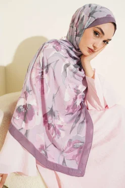Large Flower Pattern Bamboo Crinkle Shawl