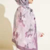 Large Flower Pattern Bamboo Crinkle Shawl - immagine 3