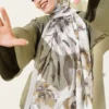 Large Flower Pattern Bamboo Crinkle Shawl Stone