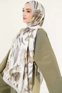 Alternative Ansicht von Large Flower Pattern Bamboo Crinkle Shawl Stone