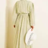 Gathered Ankle Elastic Belted Dress - immagine 3