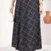 Baklava Pattern Scuba Skirt Navy Blue - Imagen 2