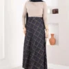 Baklava Pattern Scuba Skirt Navy Blue - Imagen 3