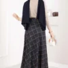 Baklava Pattern Scuba Skirt Navy Blue - Imagen 4