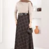 Baklava Pattern Scuba Skirt Black